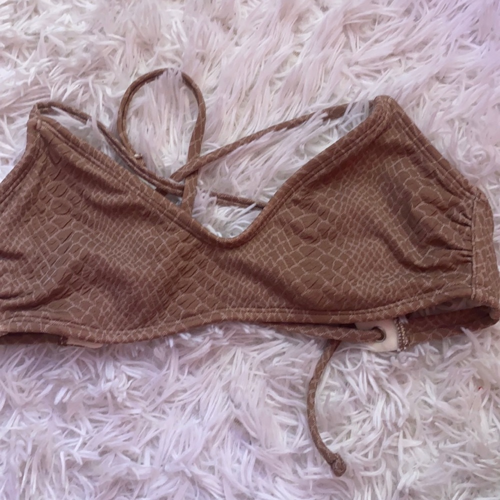Brown bikini top